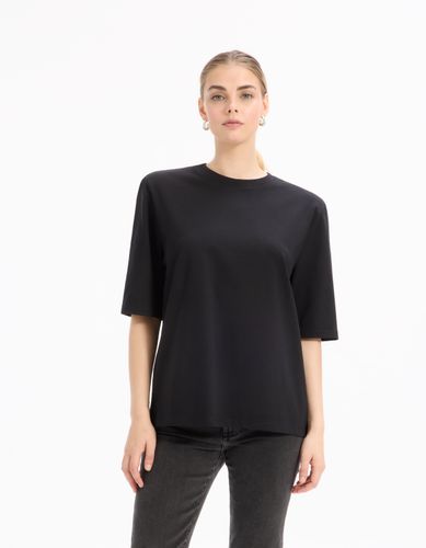 T-shirt uni à épaulettes - noir - celio - Modalova
