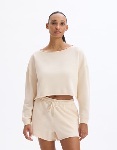 Sweat crop en terry - écru - celio - Modalova