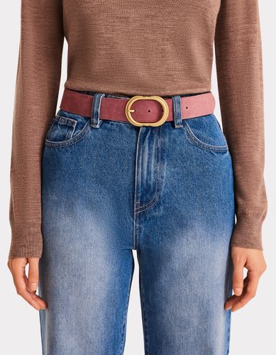 Ceinture en cuir colorée - violet - celio - Modalova