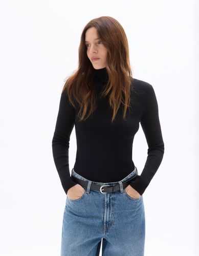 Pull côtelé à col roulé - noir - celio - Modalova