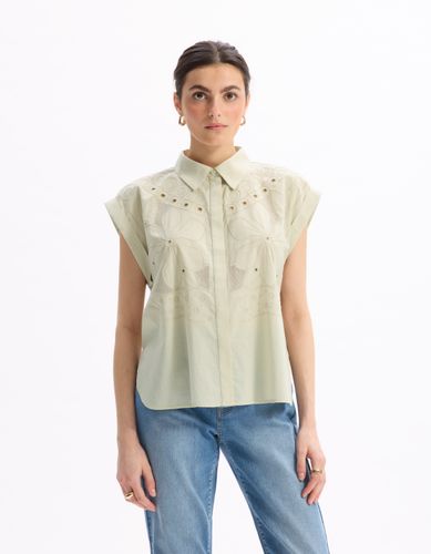 Chemisier sans manches brodé - gris - celio - Modalova