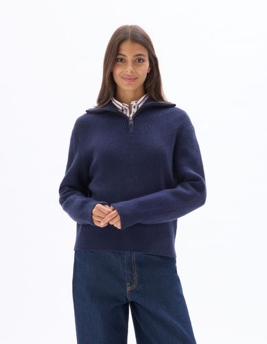 Pull col montant zippé en maille - celio - Modalova