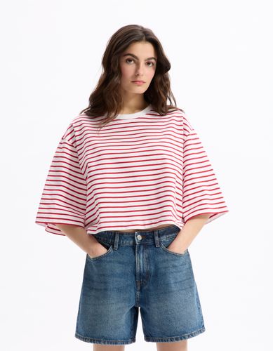 T-shirt oversize à rayures - rouge - celio - Modalova