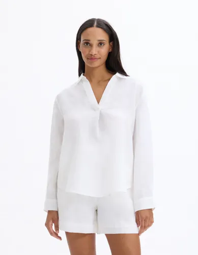 Blouse 100% Lin - blanc - celio - Modalova