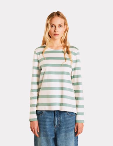 T-shirt marinière à manches longues - vert - celio - Modalova