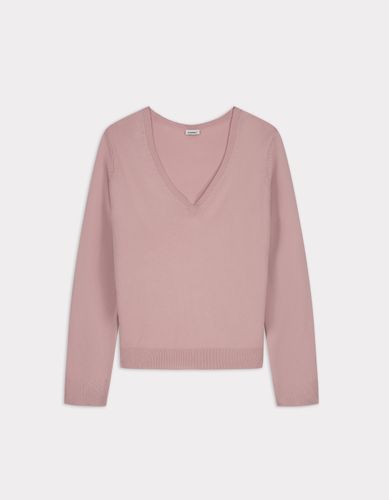 Pull uni col V - rose - celio - Modalova