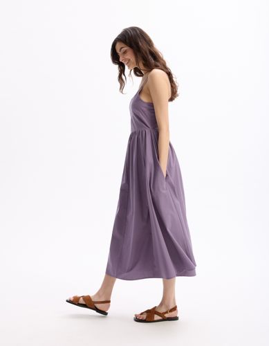 Robe fluide longue à bretelle - violet - celio - Modalova
