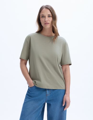 T-shirt en coton biologique col rond - gris - celio - Modalova
