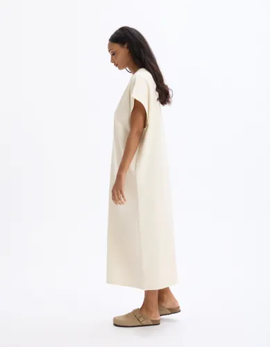 Robe longue sans manches en coton - beige - celio - Modalova
