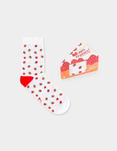 Chaussettes fraises - blanc - celio - Modalova