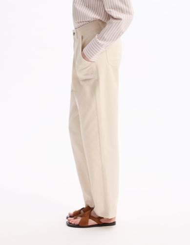 Pantalon droit - beige - celio - Modalova
