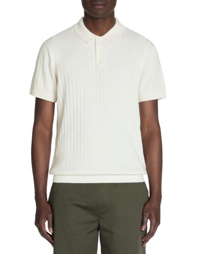 Polo regular en maille texturée coton mélangé - écru - camaieu - Modalova