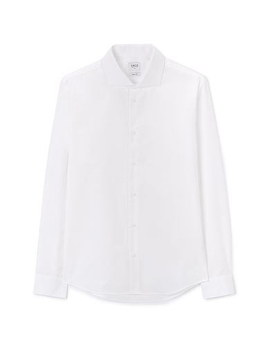 Chemise slim unie en coton - blanc - camaieu - Modalova