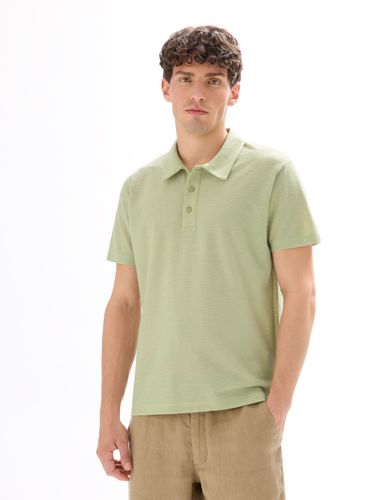 Polo regular en jersey uni - sauge - camaieu - Modalova