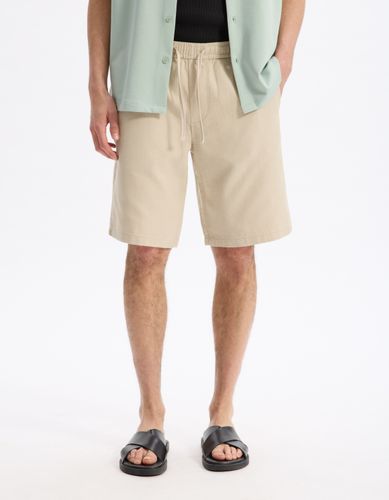 Bermuda 100% coton armuré - beige - camaieu - Modalova