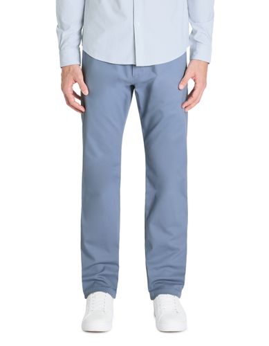 Pantalon straight en coton stretch - bleu clair - camaieu - Modalova
