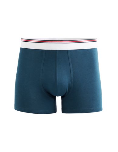 Boxer coton stretch ceinturé contrastée - marine - camaieu - Modalova