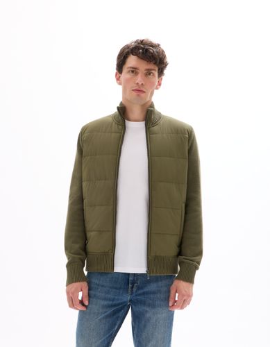 Veste blouson en maille milano 100% coton - kaki - camaieu - Modalova