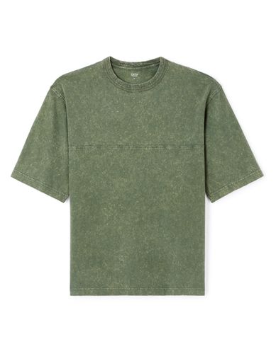 T-shirt col rond 100% coton - vert - camaieu - Modalova