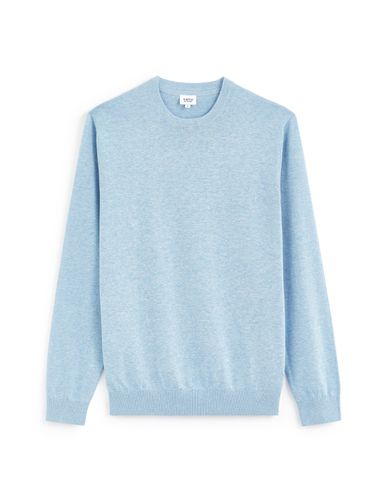 Pull col rond 100% coton - bleu - camaieu - Modalova