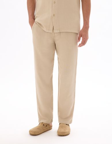 Pantalon relaxed 100% gaze de coton - camaieu - Modalova