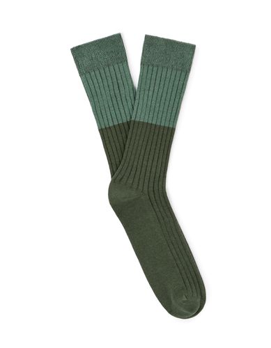 Chaussettes hautes sport en coton stretch - vert - camaieu - Modalova