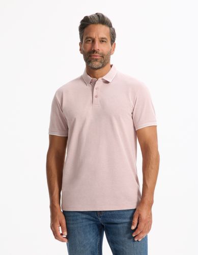 Polo regular coton mélangé - rose - camaieu - Modalova