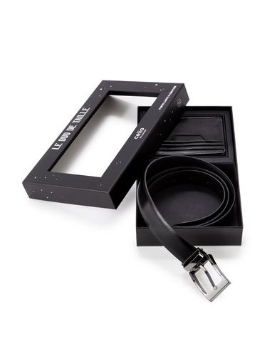 Coffret ceinture 100% cuir - noir - camaieu - Modalova