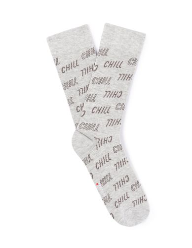 Chaussettes hautes coton - gris chiné - camaieu - Modalova