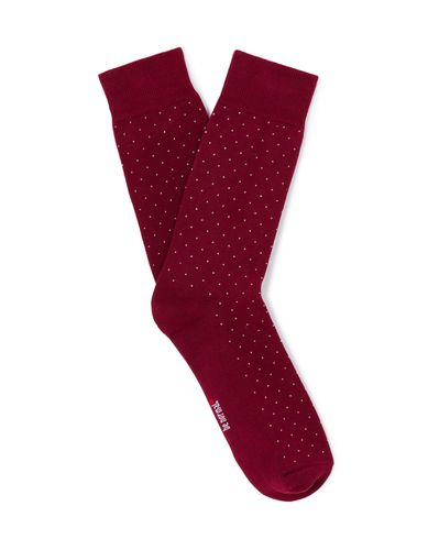 Chaussettes hautes sport en coton stretch - bordeaux à pois - camaieu - Modalova