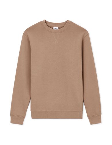 Sweat col rond 100% coton - taupe - camaieu - Modalova