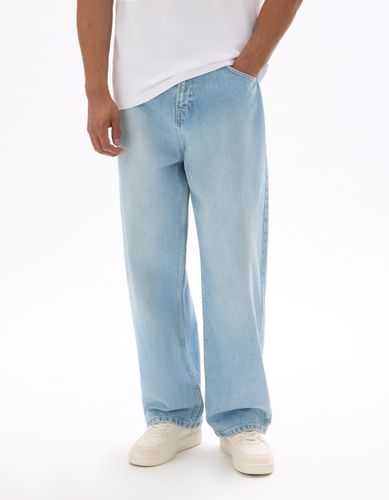 Jean baggy 100% coton- bleu délavé - camaieu - Modalova