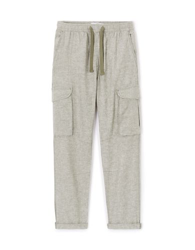 Pantalon cargo slim en lin et coton - camaieu - Modalova