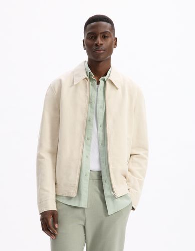 Blouson col chemise en lin et coton - camaieu - Modalova