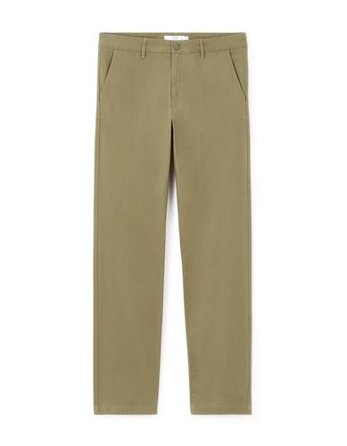 Pantalon chino straight coton stretch - marron - camaieu - Modalova