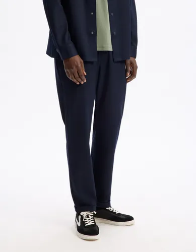 Pantalon slim coton stretch - marine - camaieu - Modalova