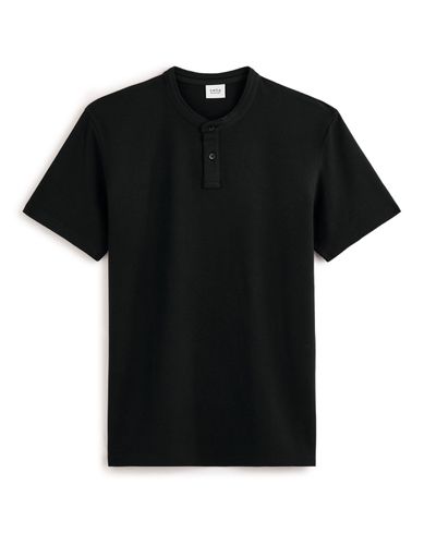 Polo piqué regular en coton - noir - camaieu - Modalova