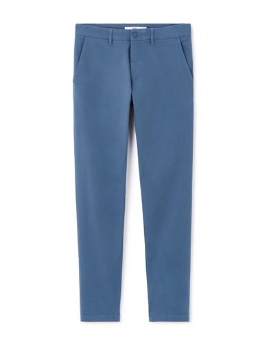 Pantalon chino slim coton stretch - bleu - camaieu - Modalova