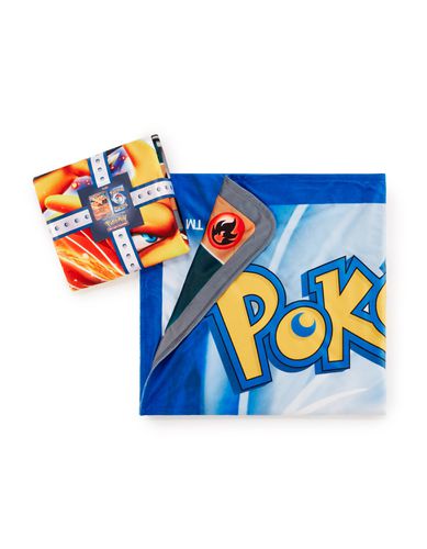 Pokémon - Plaid carte Dracaufeu - camaieu - Modalova