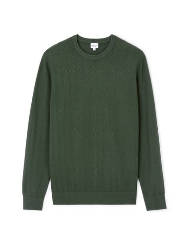 Pull col rond 100% coton - vert - camaieu - Modalova