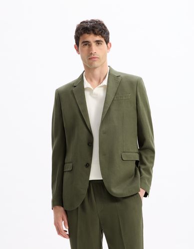 Veste de costume slim lin mélangé - camaieu - Modalova