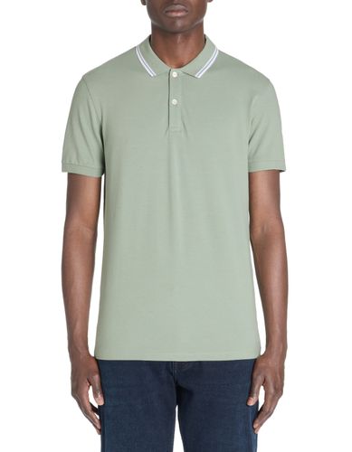 Polo slim coton stretch - gris vert - camaieu - Modalova