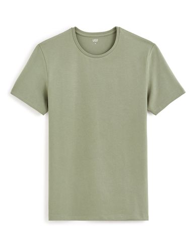 T-shirt col rond coton stretch - camaieu - Modalova