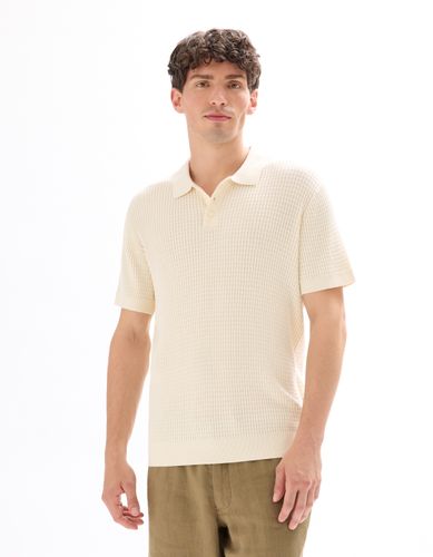 Polo regular maille côtelé - beige - camaieu - Modalova