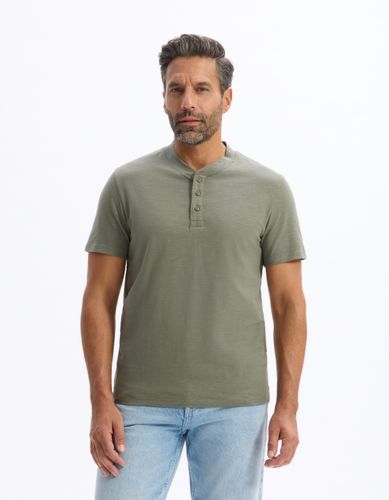 T-shirt straight col tunisien 100% coton - camaieu - Modalova