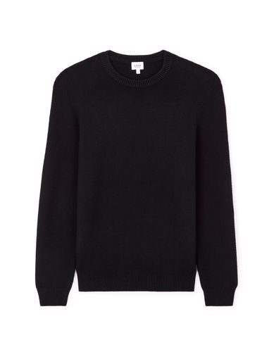 Pull col rond 100% coton - noir - camaieu - Modalova