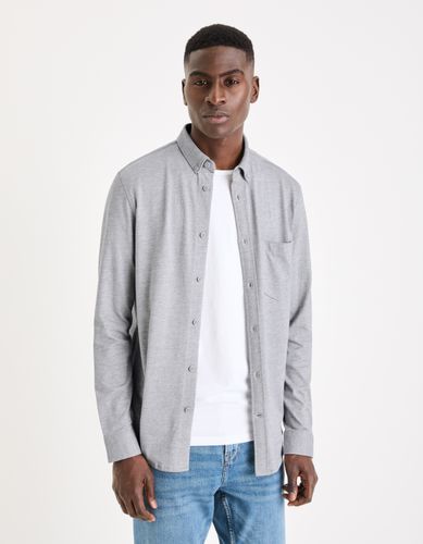 Chemise regular en piqué de coton - camaieu - Modalova