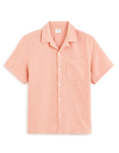 Chemise regular lin coton - orange - camaieu - Modalova