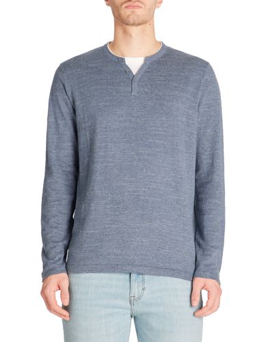 Pull col tunisien coton mélangé - bleu - camaieu - Modalova