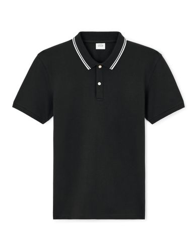 Polo slim coton stretch - noir - camaieu - Modalova